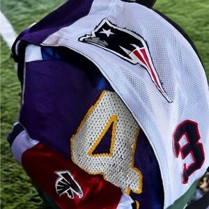 NFL backpack upcycled backpack nfl jersey backpack